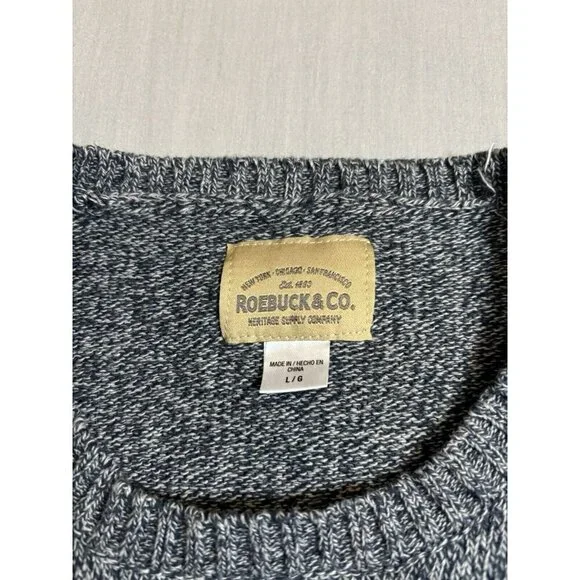 Vintage Sears Roebuck & Co blue Crewneck Holiday sweater red snowflakes Mens L - Picture 6 of 6